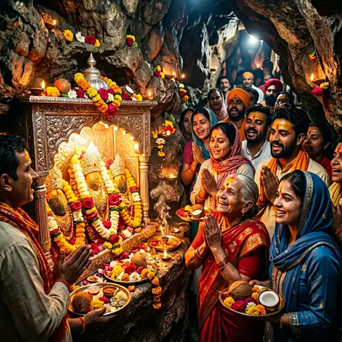 Devotees in Mata Vaishno Devi Cave - A Divine Experience