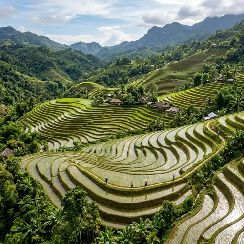 Stunning Rice Terraces with Rounded Corners