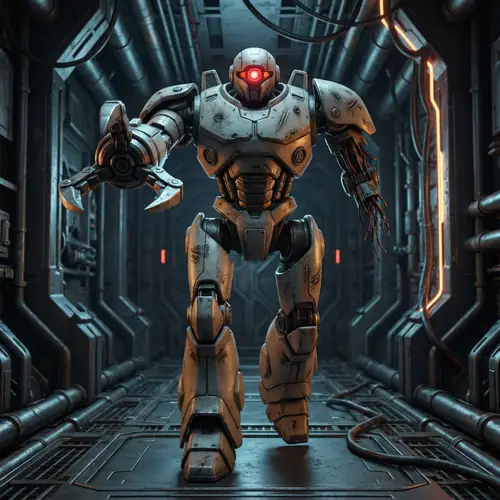 SF Fortress Depths: 3D Render with Damage Details