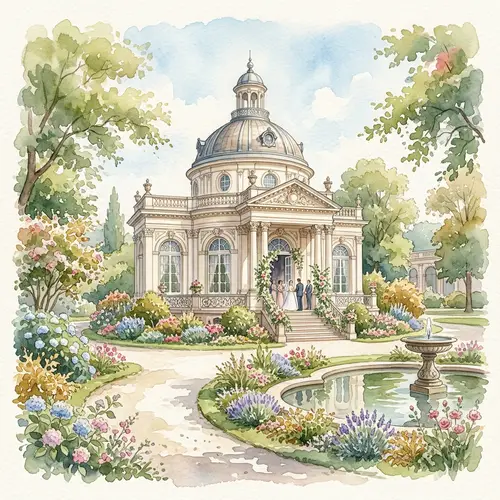 Watercolor Josephine Pavilion in Strasbourg