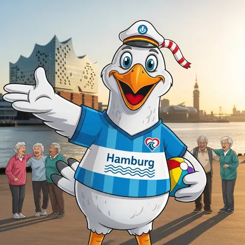 Cheerful Mascot for Health & Rehab Sports in Hamburg