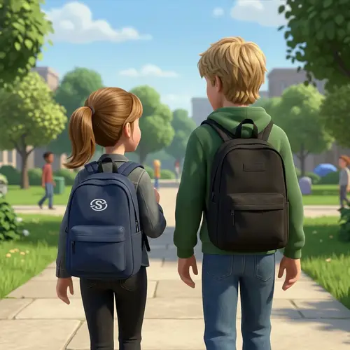 Digitally Animated Scene with Two Characters