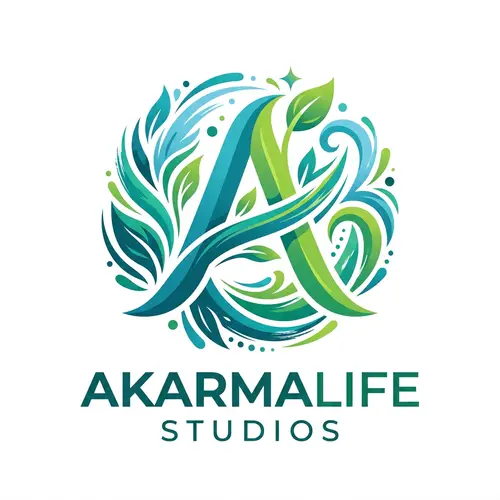 Akarmalife Studios Logo Design | Vitality & Creativity Elements