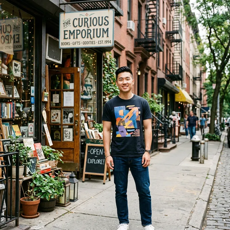 Trendy Asian Male in Greenwich Village NYC Trendy Asian Male in Greenwich Village NYC