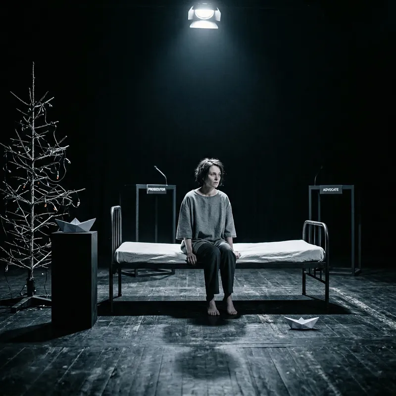 Minimalist Theatrical Stage: A Haunting Drama Scene