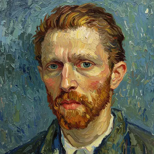 Van Gogh Style Self-Portrait Oil Painting