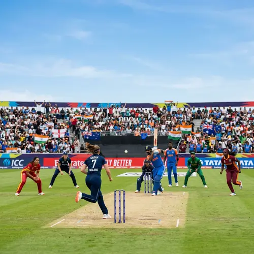 International Cricket Match: Diverse Teams in Competition | Spectacular Scene