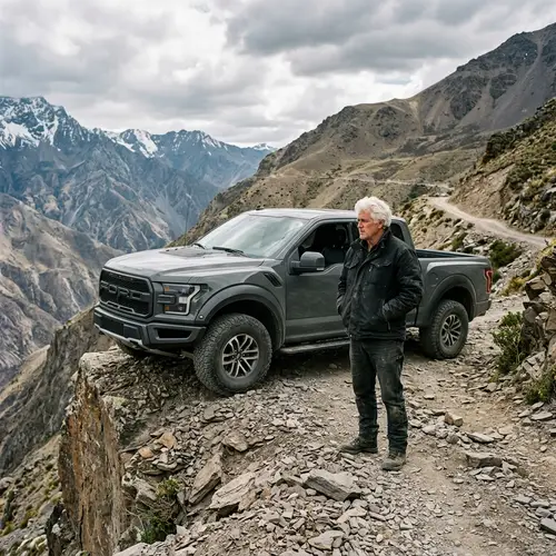 Ford Raptor Pickup Truck in Perilous Location