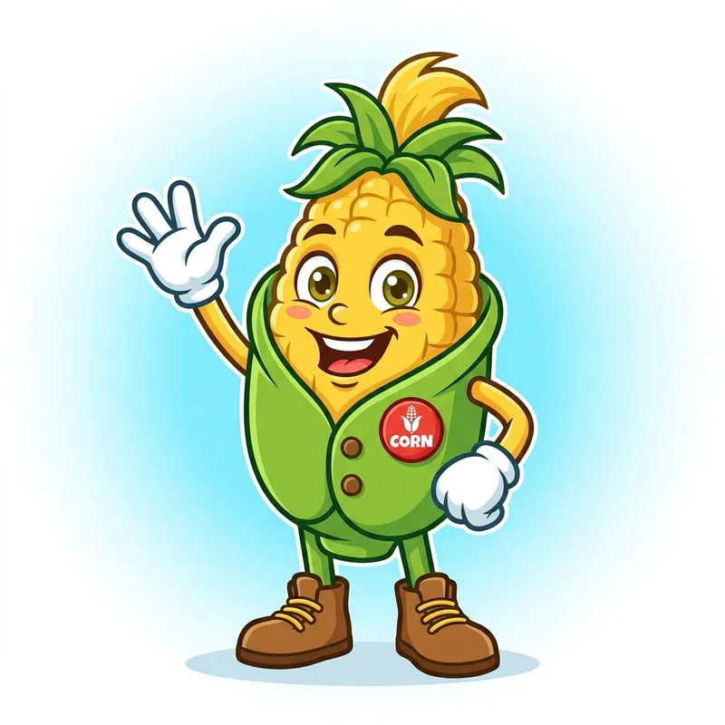 Versatile Cartoon Corn Mascot for Brands