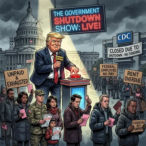 U.S. Government Shutdown 2025: Satirical Art