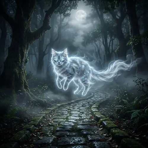 Ethereal Ghost Cat: Enigmatic Feline Beauty