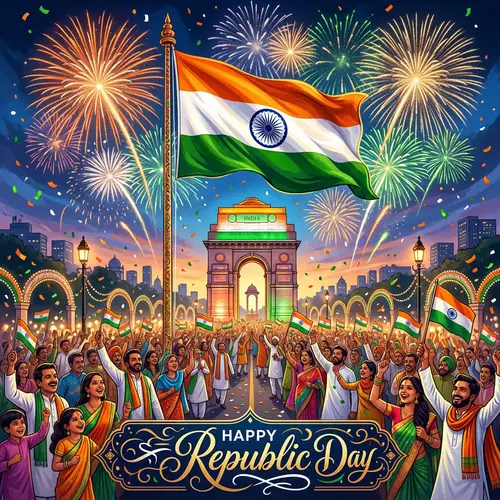 Republic Day Celebration in India | Tricolor Flag & Joyous Festivities