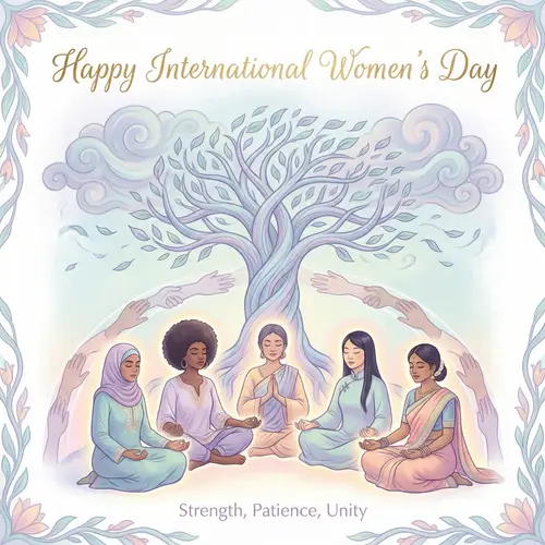 Powerful International Women's Day Card in Pastel Colors