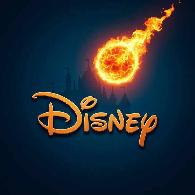 Unique Disney Logo with Fireball Detail Unique Disney Logo with Fireball Detail