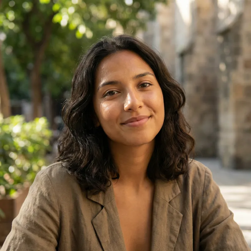 Realistic and Beautiful Young Woman with Tan Skin