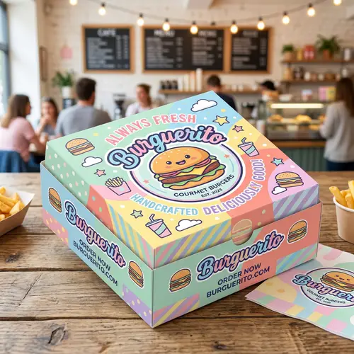 Colorful Hamburger Packaging Design | Burguerito