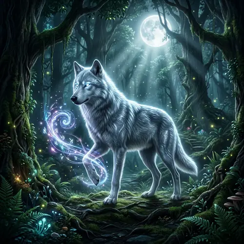 Mystical Wolf 'Mago Lobo' in Enchanted Forest