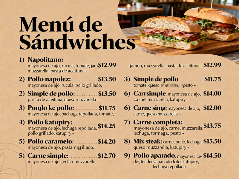 Delicious Sandwich Menu - Fresh Ingredients & Flavors