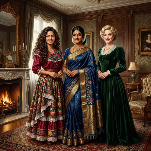 Beautiful Women: An Oil Painting Illustration
