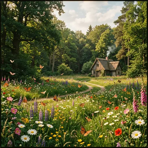 Enchanting Forest Meadow: A Vintage Photograph