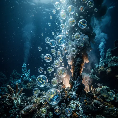 Underwater Hydrothermal Vent Cells Rising Spectacle