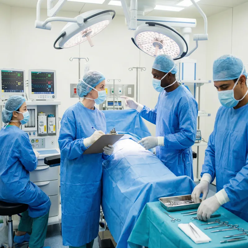 Diverse Medical Team in Operating Room - Professional Surgery Scene