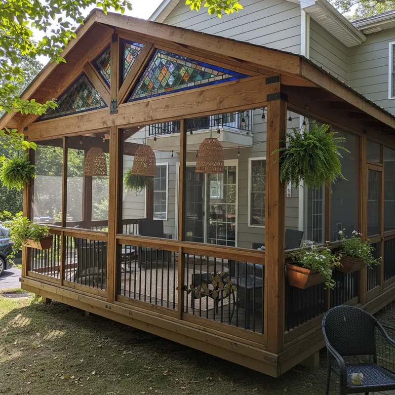 Unique Screen Porch Design Over Existing Deck