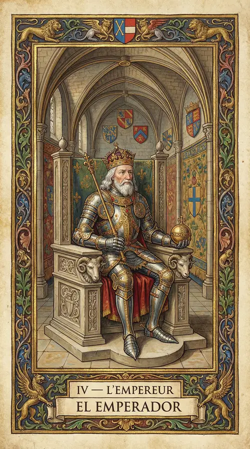 Medieval Tarot Card IV – The Emperor Illustration