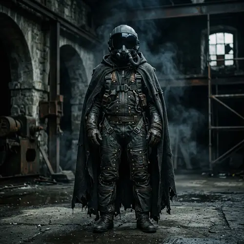 Modern Twist on Grim Reaper: Pilot Suit Figure in Darkness