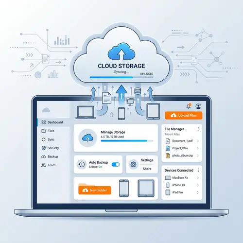 Minimalist Cloud Computing Vector | Clean Design & Modern Aesthetics