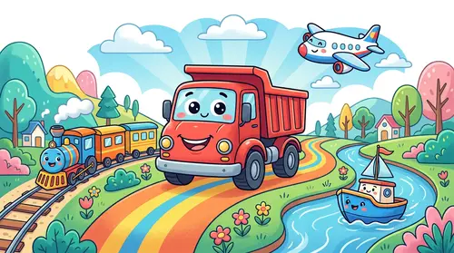 Happy Truck Adventure: A Children's Book Cover