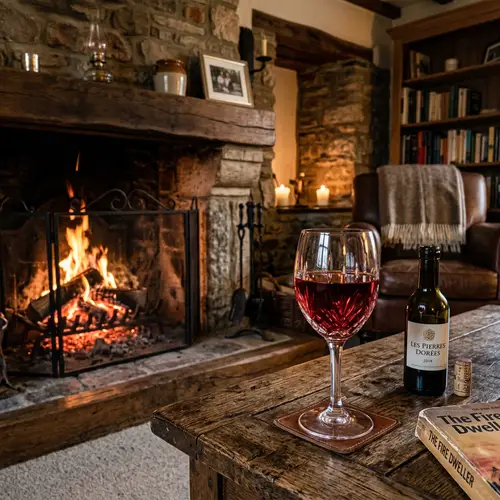 Cozy Fireplace & Red Wine | Warmth and Contrast