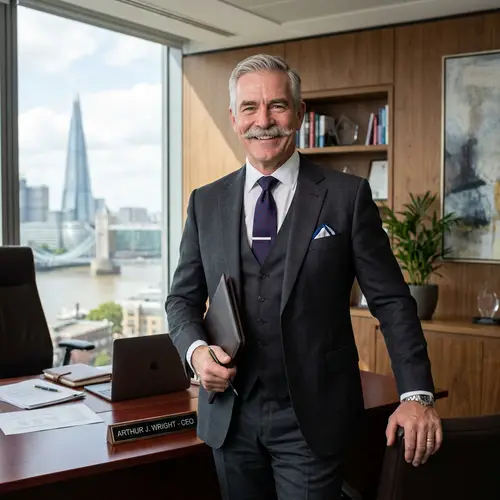 Executive Portrait: Middle-Aged Professional in Suit