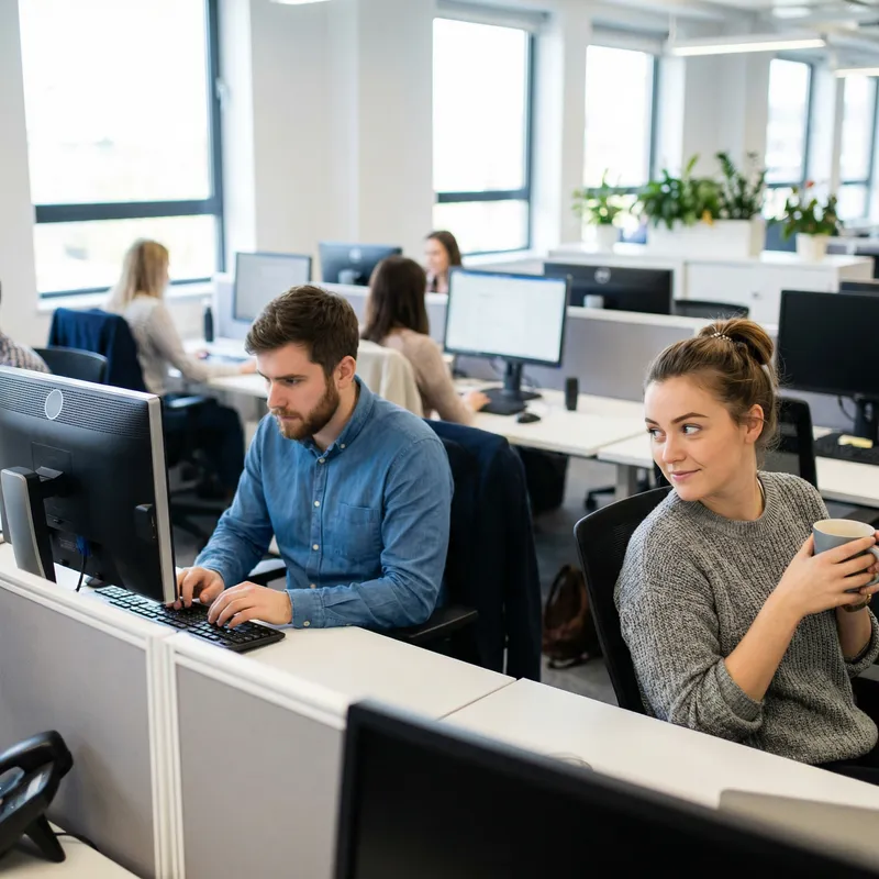 Subtle Office Romance: Young Woman Smitten with 22-Year-Old Colleague