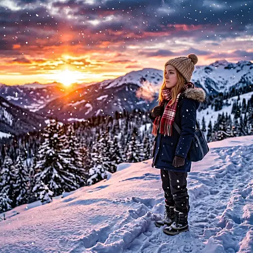 Aisaka Taika in Snow at Sunset