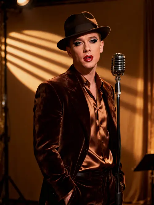 Eminem: 1950s Soul Singer Portrait in High Fashion