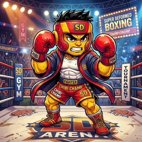 Male Boxer - Stylized SD Character Design