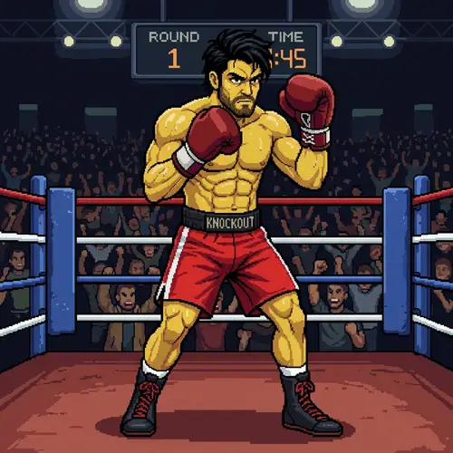 Pixel Art Boxer - Masculine Fighter in Pixel Style