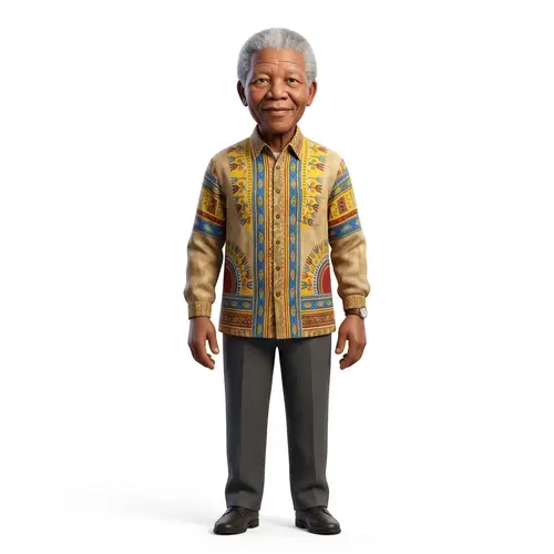 3D Cartoon Pixar Style Nelson Mandela Character Design