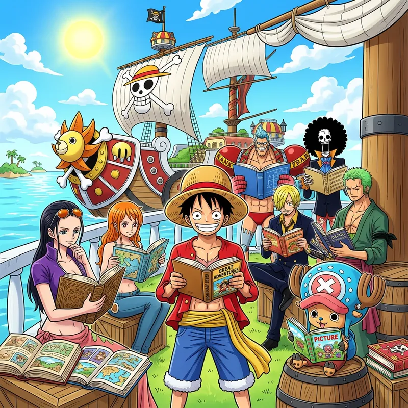 Vibrant Pirate-Themed Adventure in One Piece Anime World