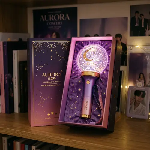 Purple and Pink Kpop Lightstick with Box | Unique Fan Merchandise