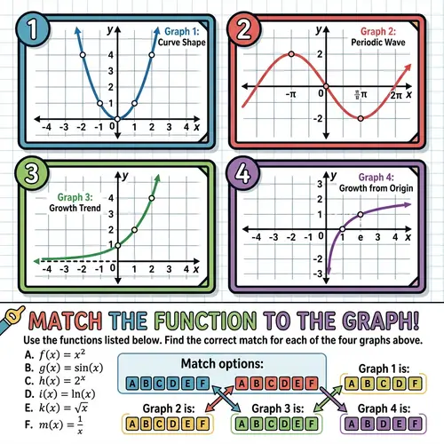 Match Function Graphs Challenge | Mathematical Functions Quiz
