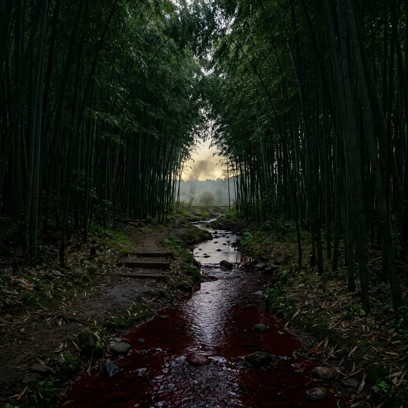 Mystical Bamboo Forest with Dark Waters Mystical Bamboo Forest with Dark Waters
