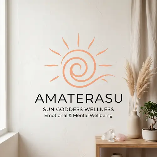 Minimalist Amaterasu Logo for Wellbeing