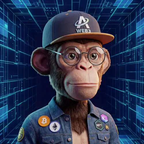 Web3 Alpha Monkey Avatar with Glasses and Cap