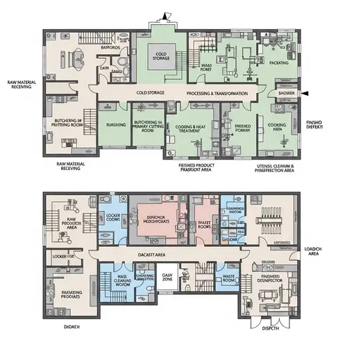 Comprehensive Food Processing Area Layout