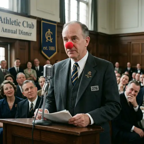 Athletic Club President with Clown Nose