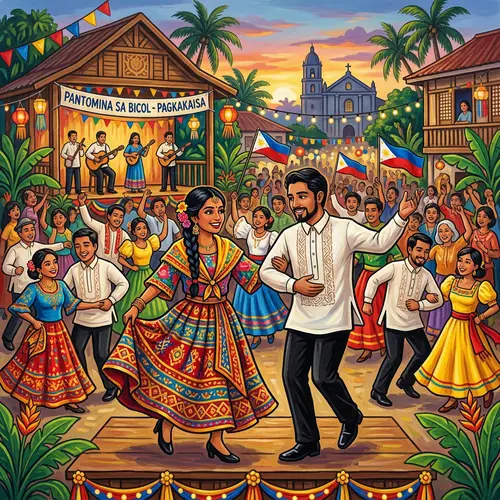 Cultural Bicol Pantomina Dance Celebration Painting