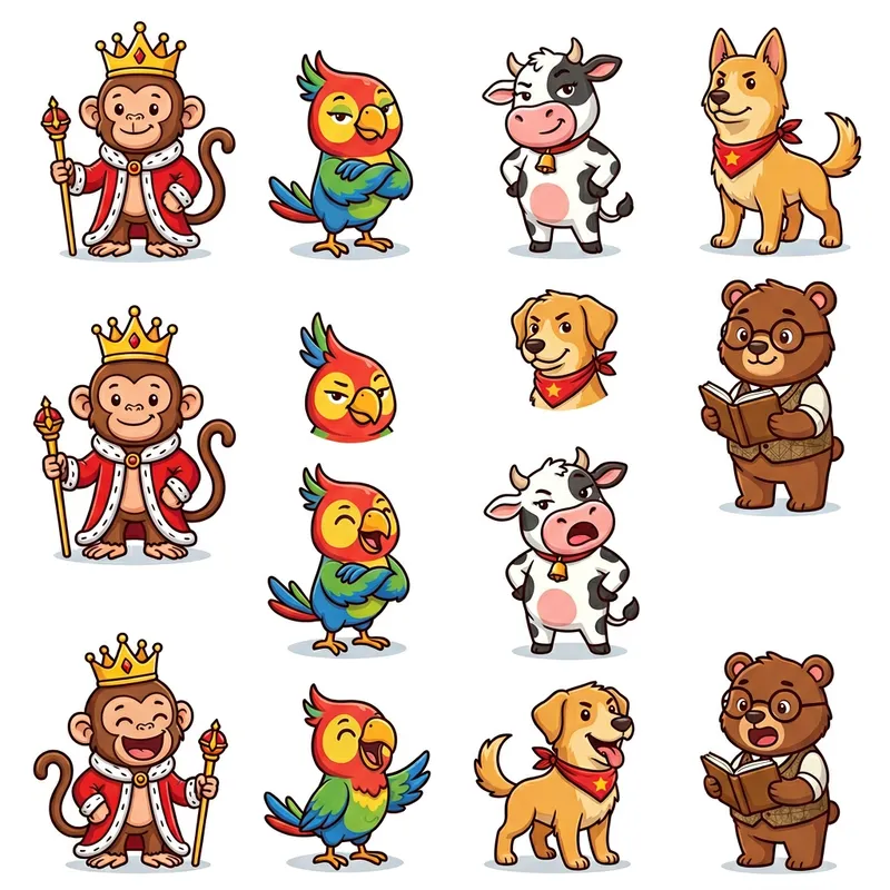 Sassy Clip Art: King Monkey, Bird, Cow & Friends Sassy Clip Art: King Monkey, Bird, Cow & Friends