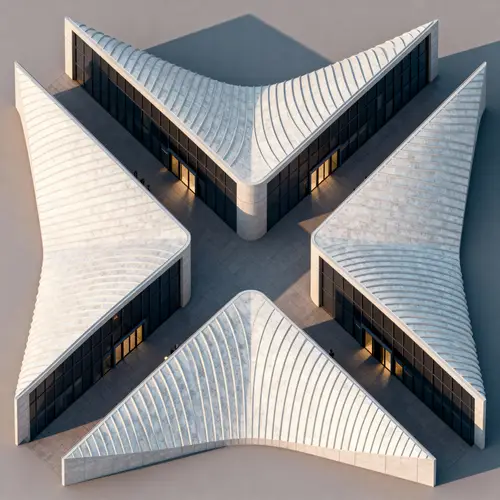 Isometric Plan of a X-Shaped Building